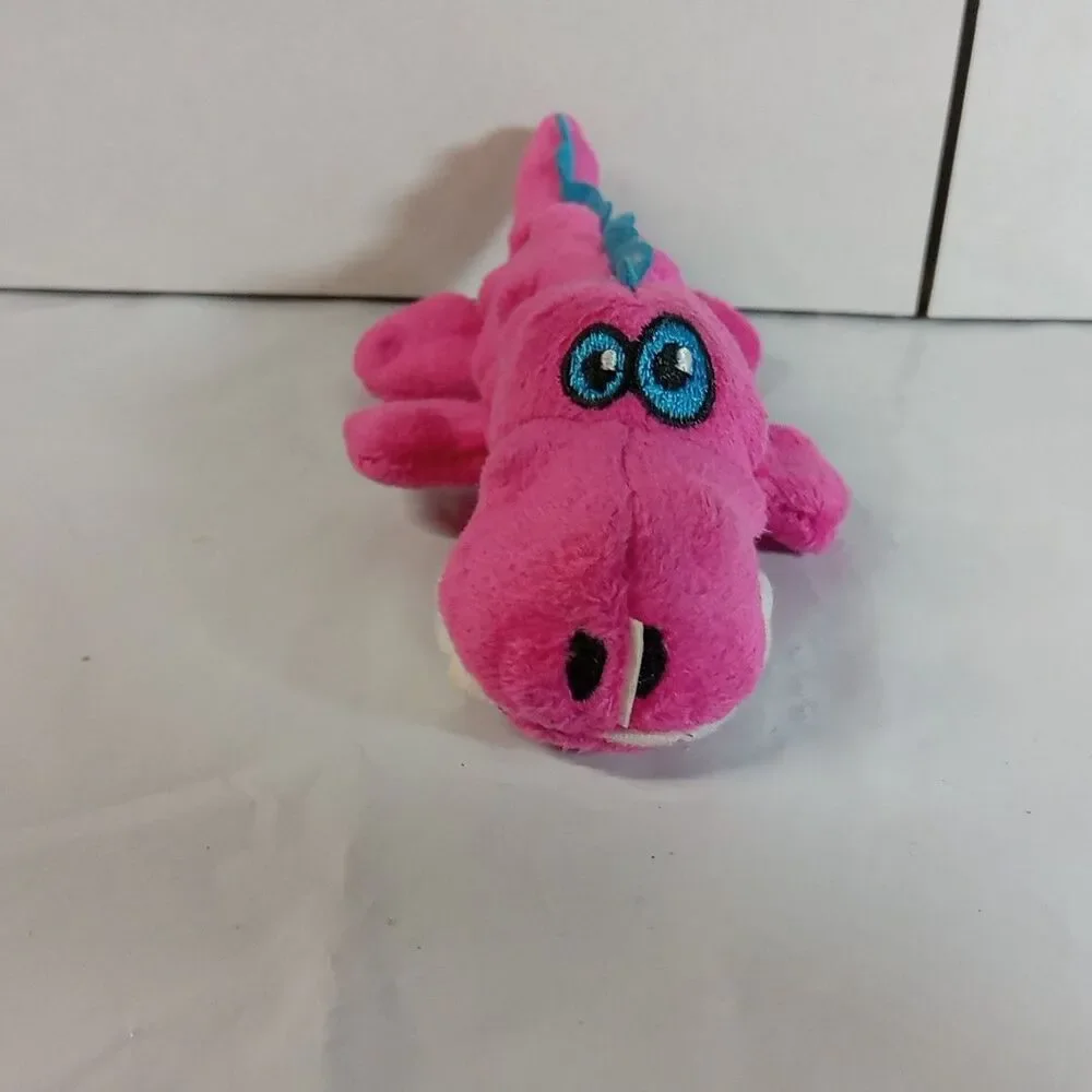 Squeaky Plush Dog Toy with Chew Guard Technology - Pink Mini Gator